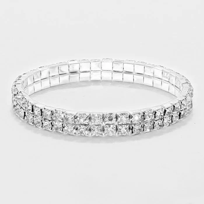 MADISON - clear 2 row stretch bracelet