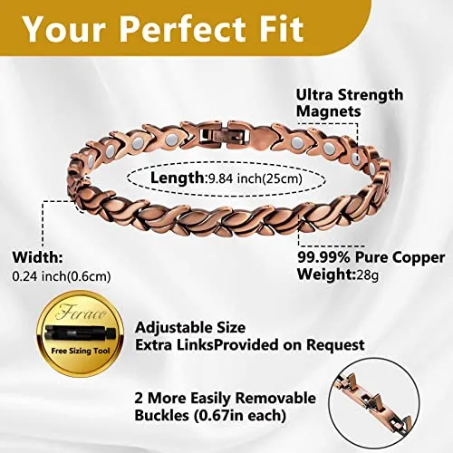 Magnetic Copper Anklets for Women