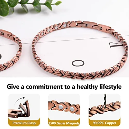 Magnetic Copper Anklets for Women