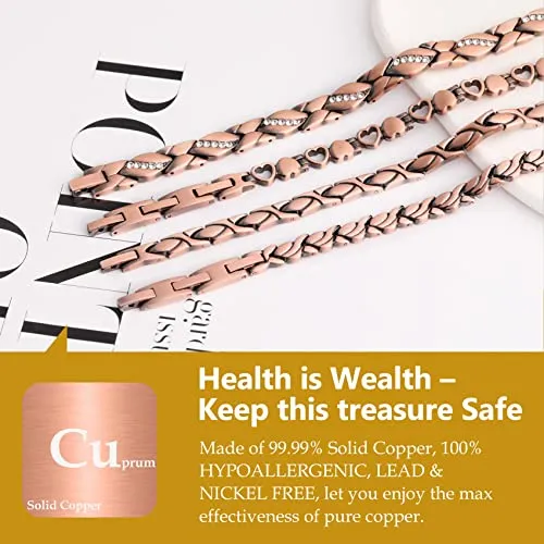 Magnetic Copper Anklets for Women