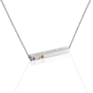MantraBar "Healing, Courage, Joy" Horizontal Bar Pendant