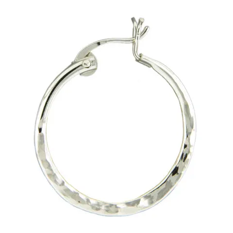 Mark Steel 25mm Hammered Hoop Earrings