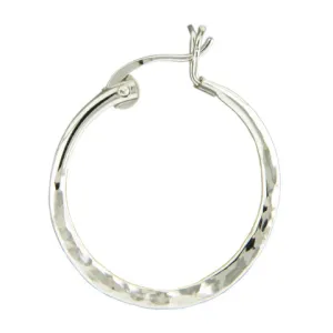 Mark Steel 25mm Hammered Hoop Earrings