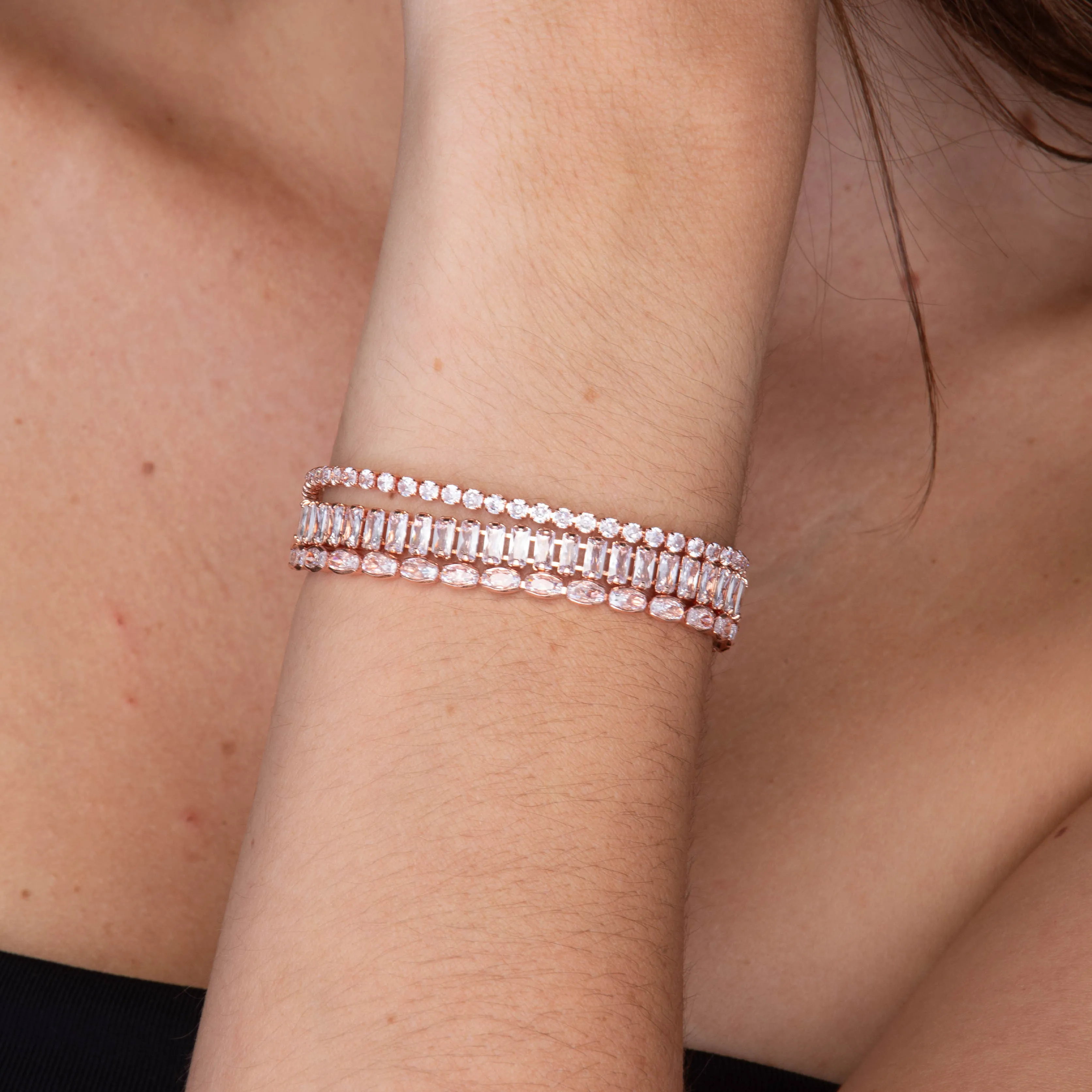 Mason Baguette Tennis Zirconia Bracelet