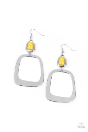 Material Girl Mod Yellow Paparazzi Earrings