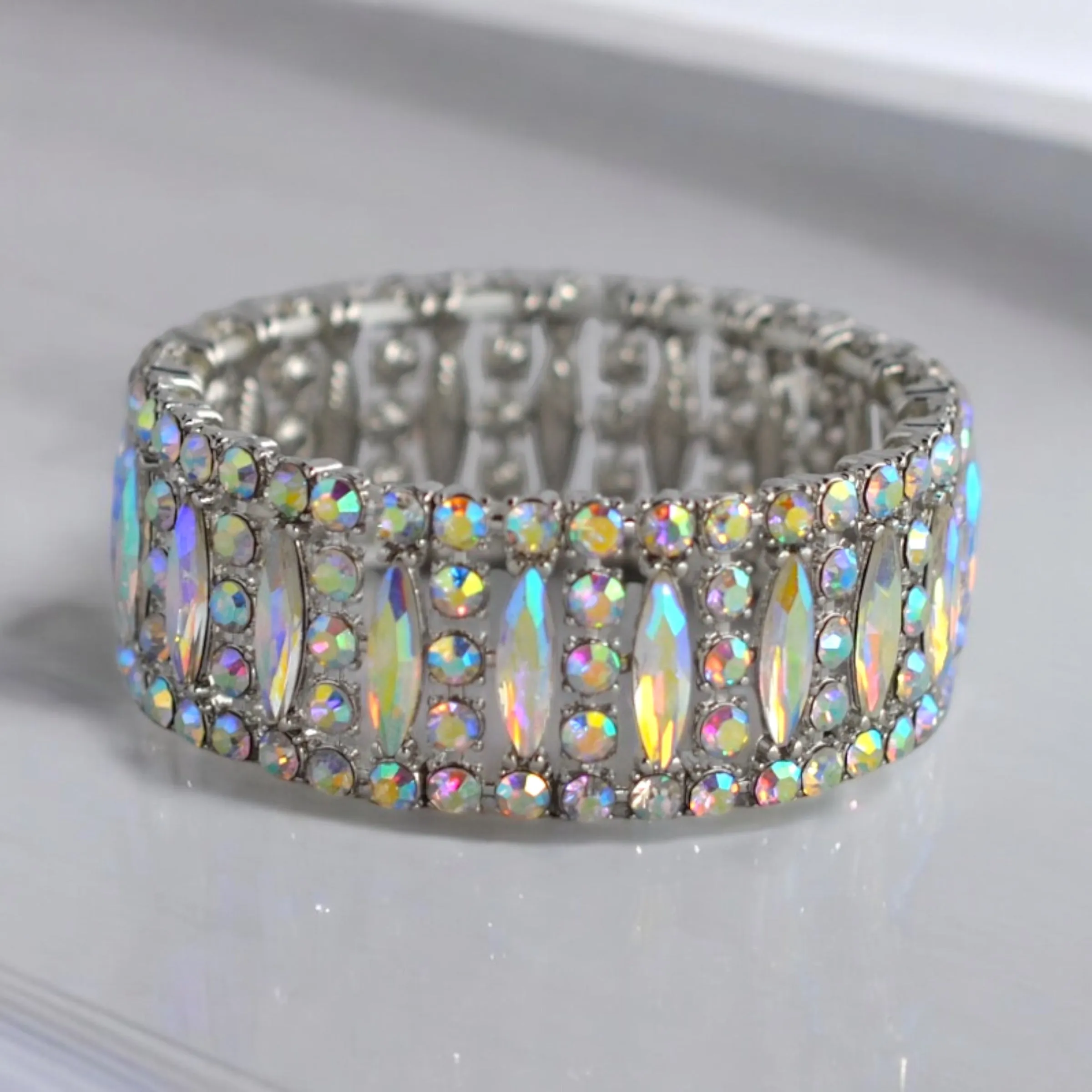 MAXINE - AB stretch rhinestone bracelet