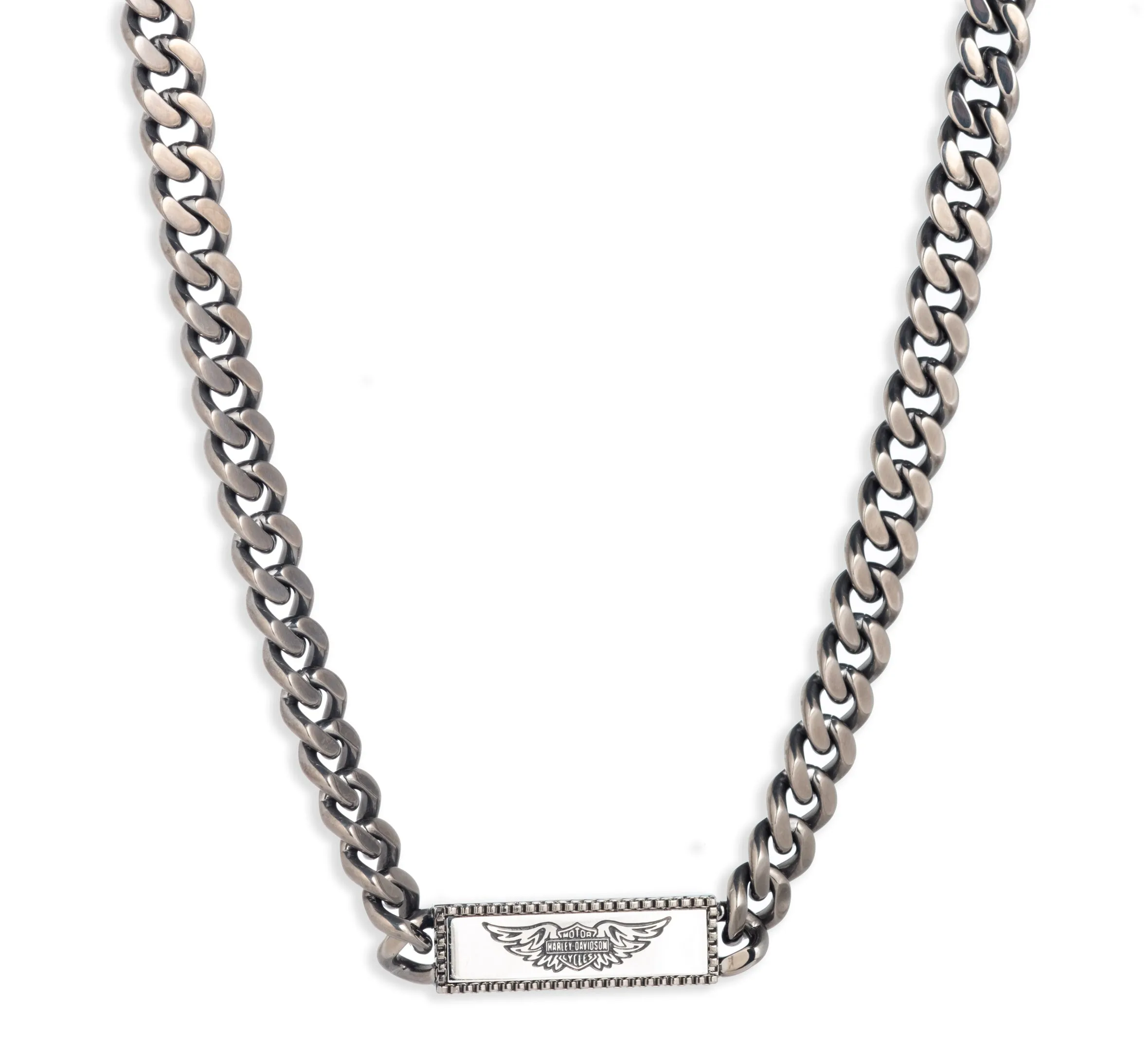 Men's 22" Wing Logo Curb Chain Necklace - Silver