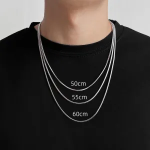 Men's Snake Bone Chain Necklace Thin Titanium Steel Clavicle Chain