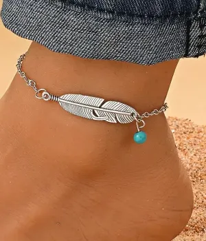 Metal Feather Anklet