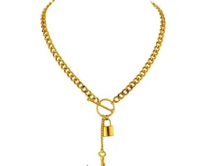 Metal Lock Pendant Necklace
