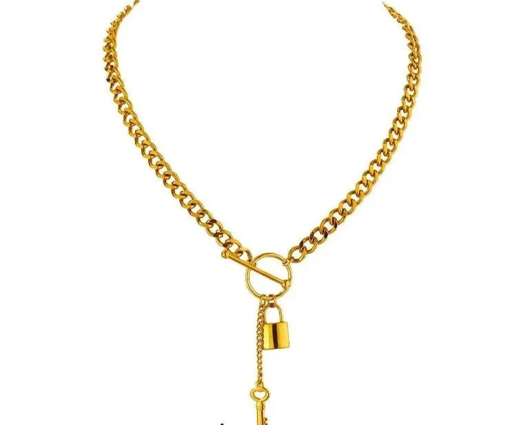 Metal Lock Pendant Necklace