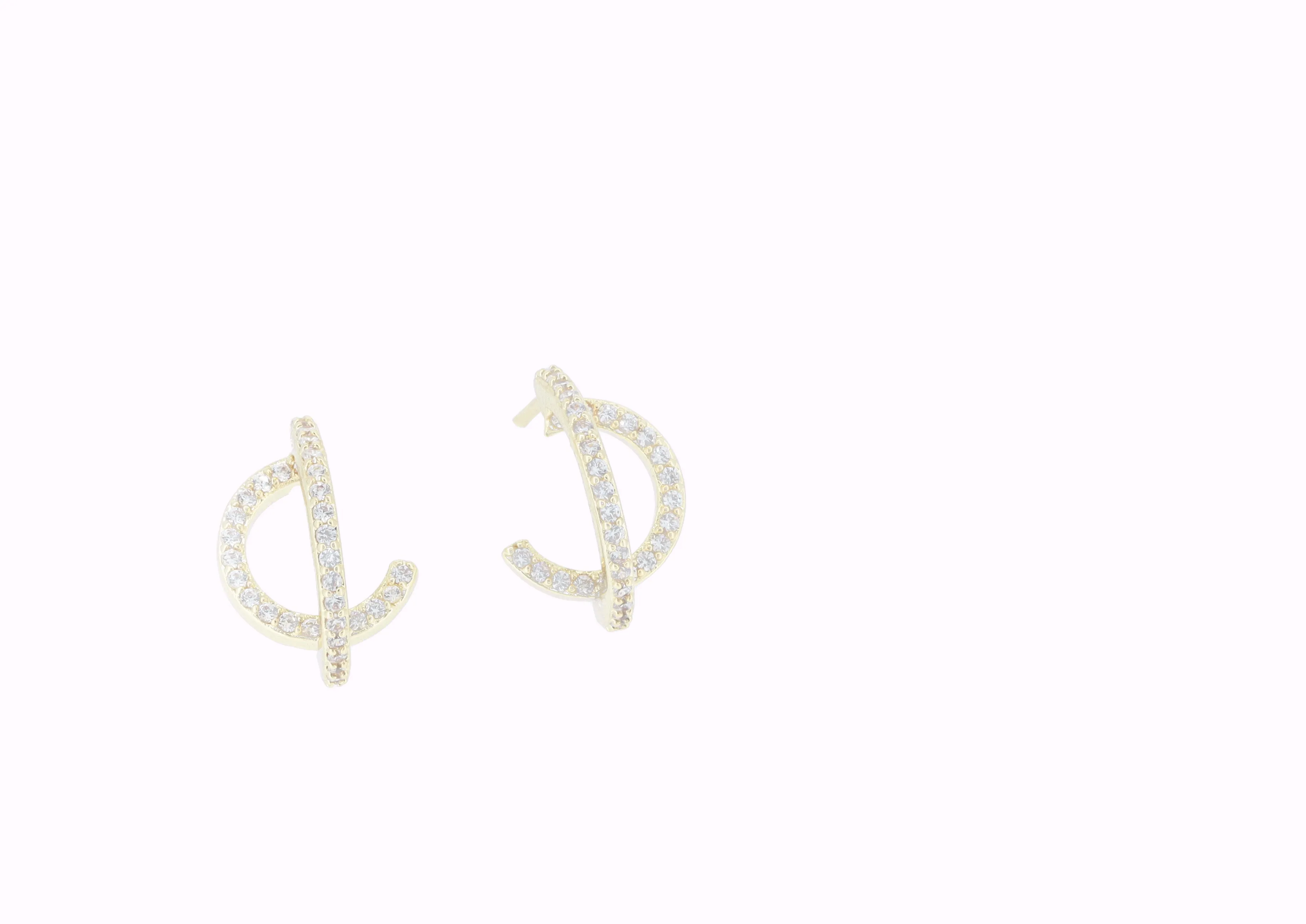 Micro Pave Cubic Zirconia Stud Earrings