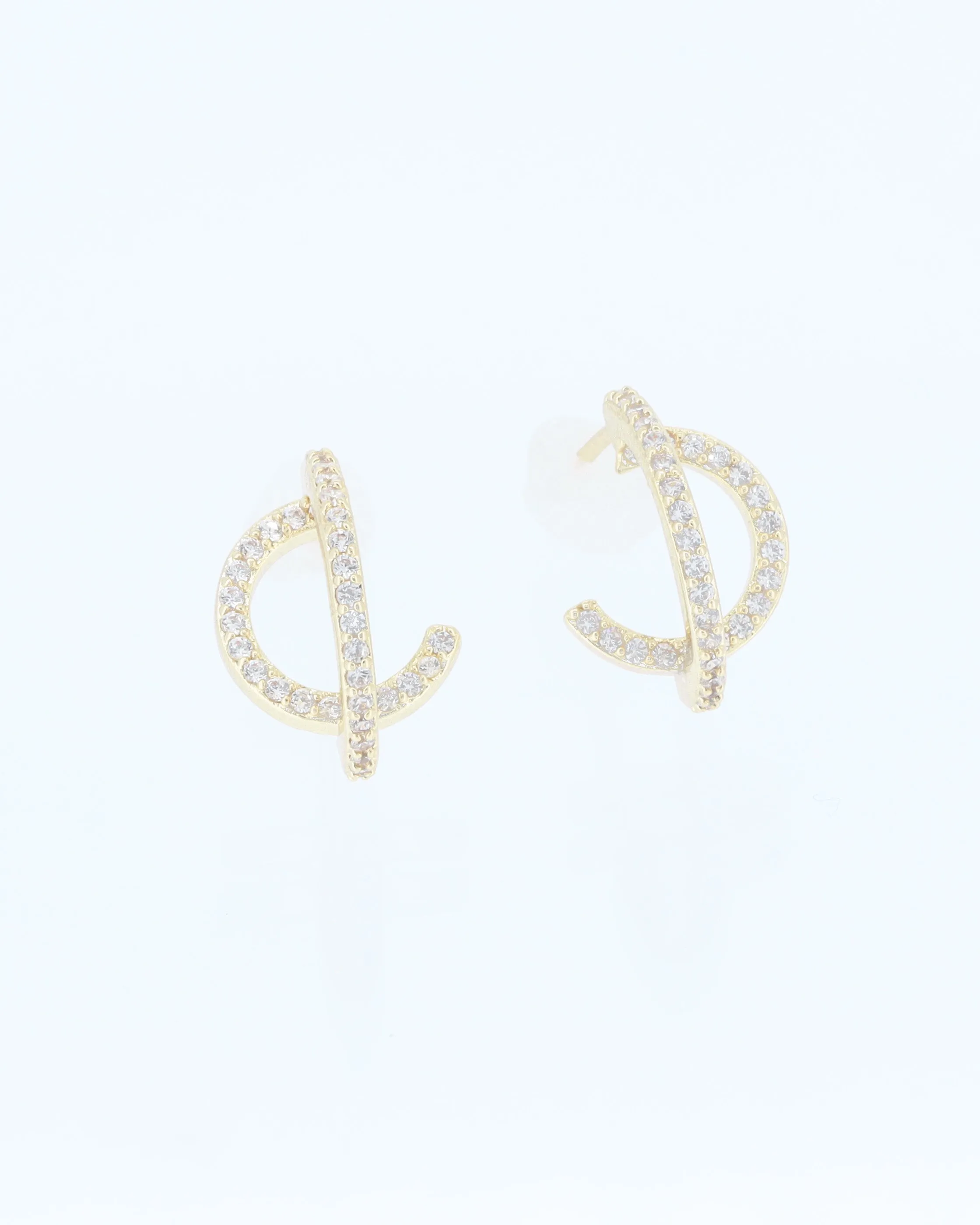 Micro Pave Cubic Zirconia Stud Earrings
