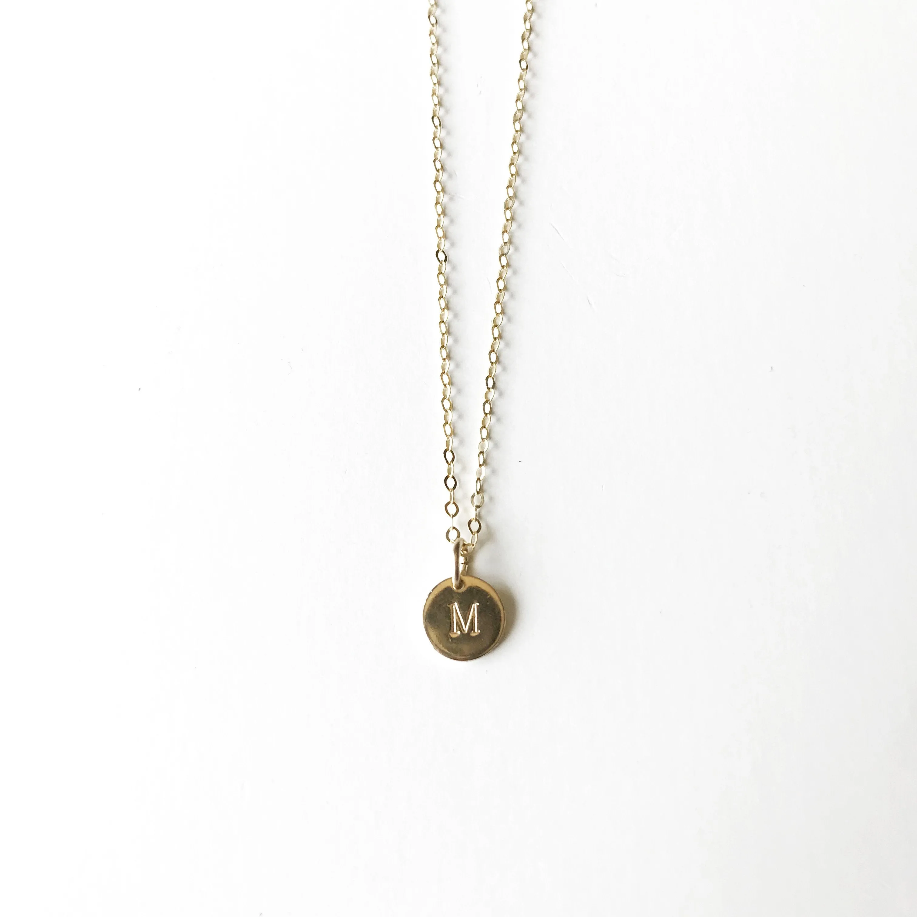 Mini Gold or Silver Initial Necklace Letter Choker Necklace