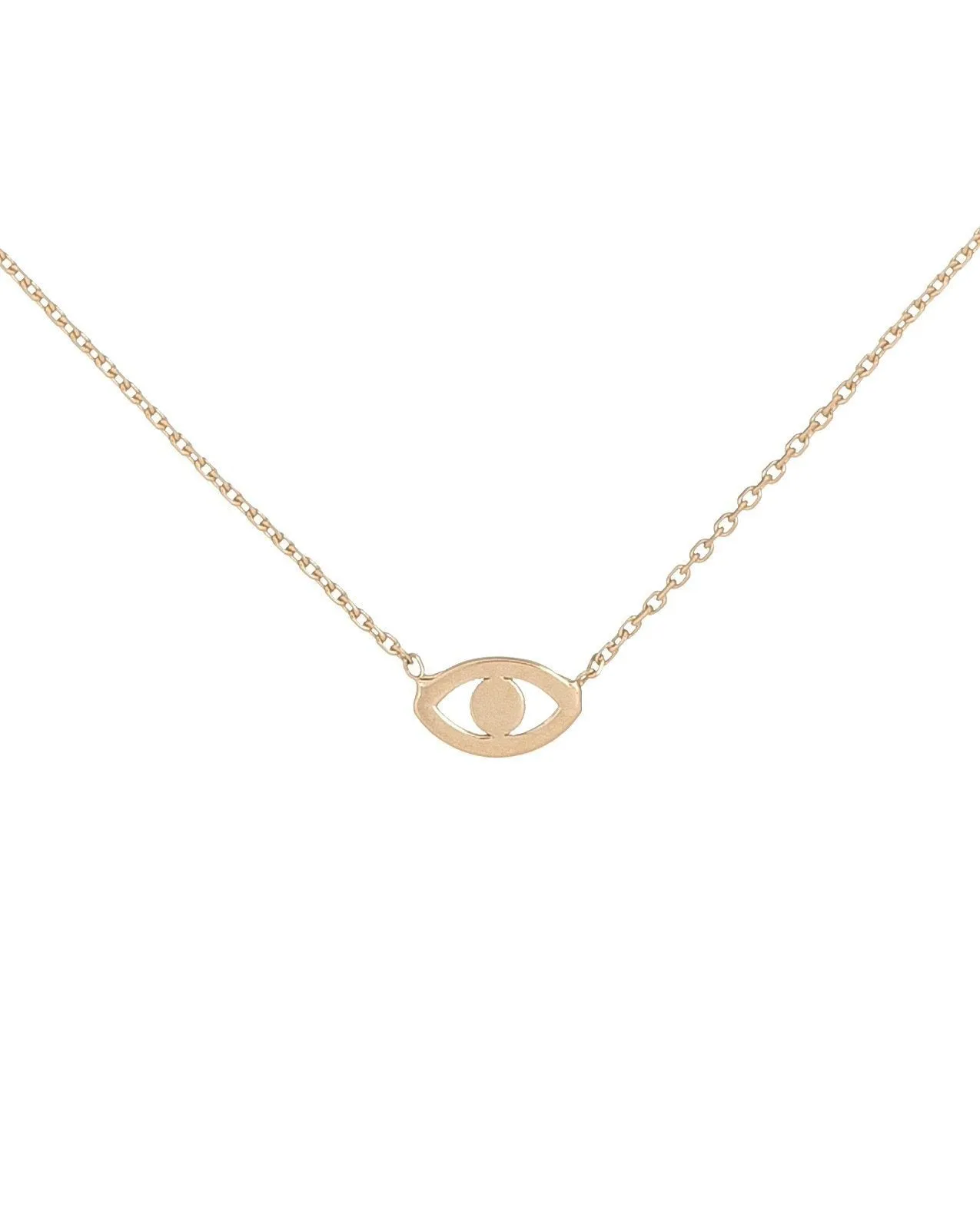 Mini Open Evil Eye Necklace 14K