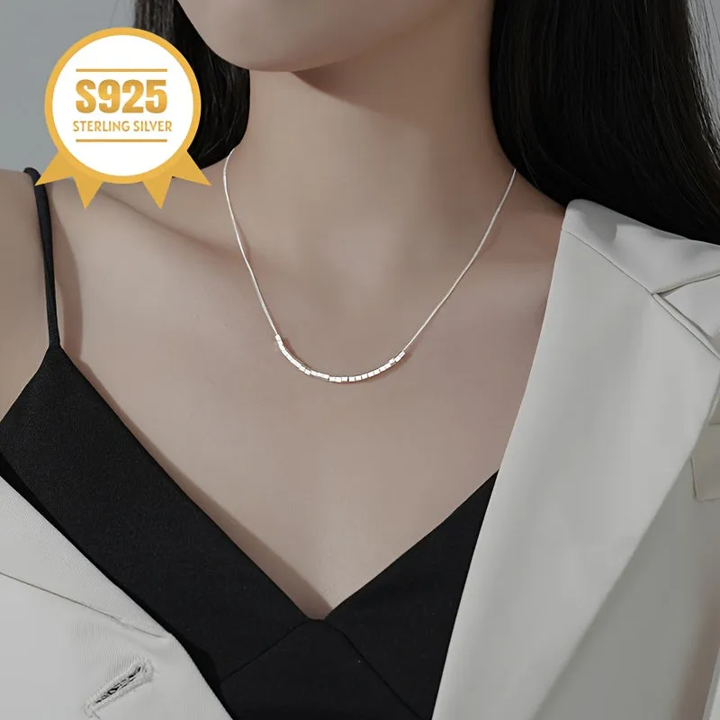 Minimalist Clavicle Chain for Women - Square Pendant Necklace