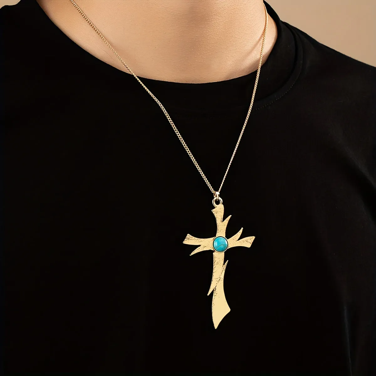 Minimalist Cross Pendant Necklace For Men Daily Decoration Gift Family Friends