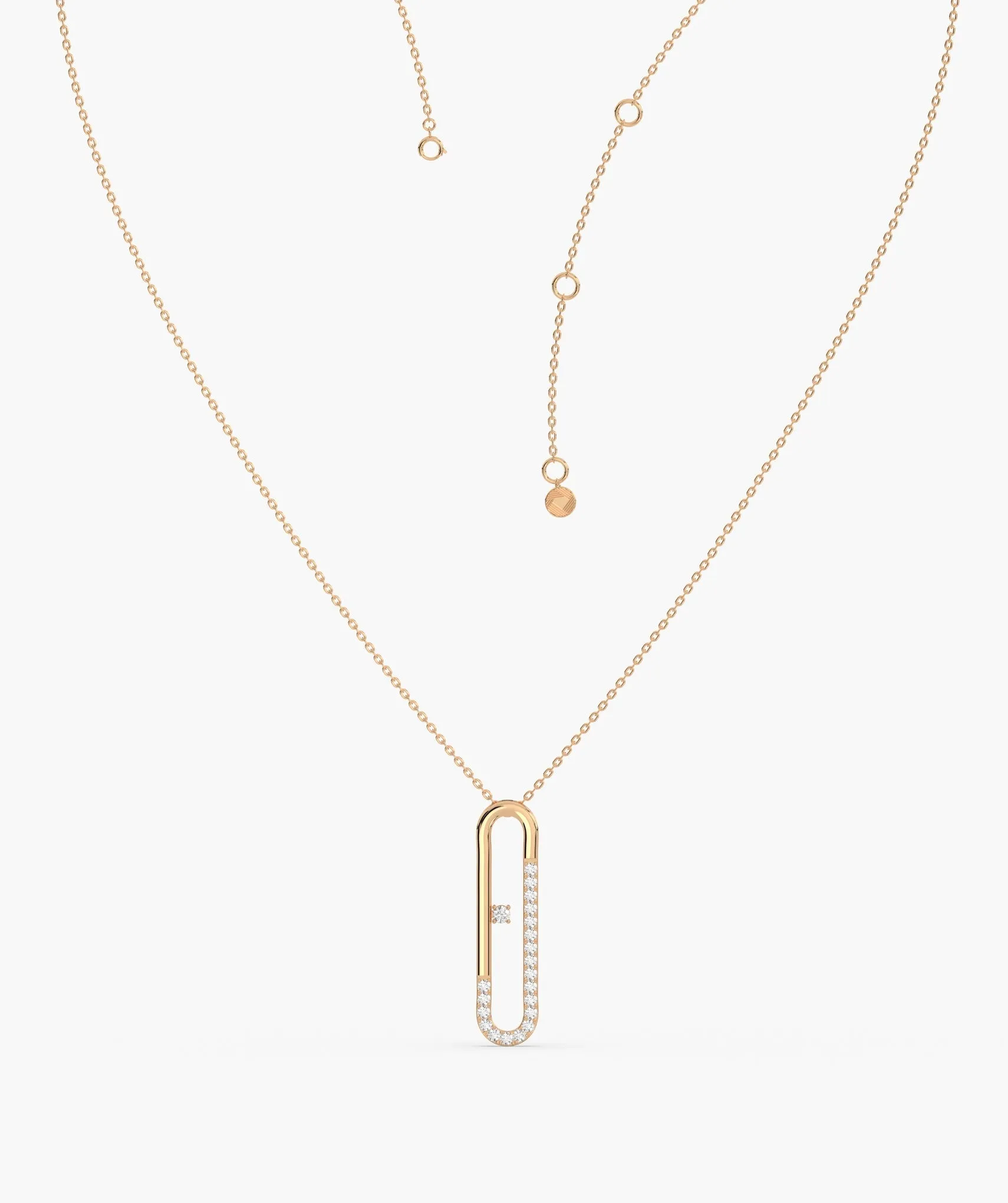 Minimalist Diamond Clip Pendant