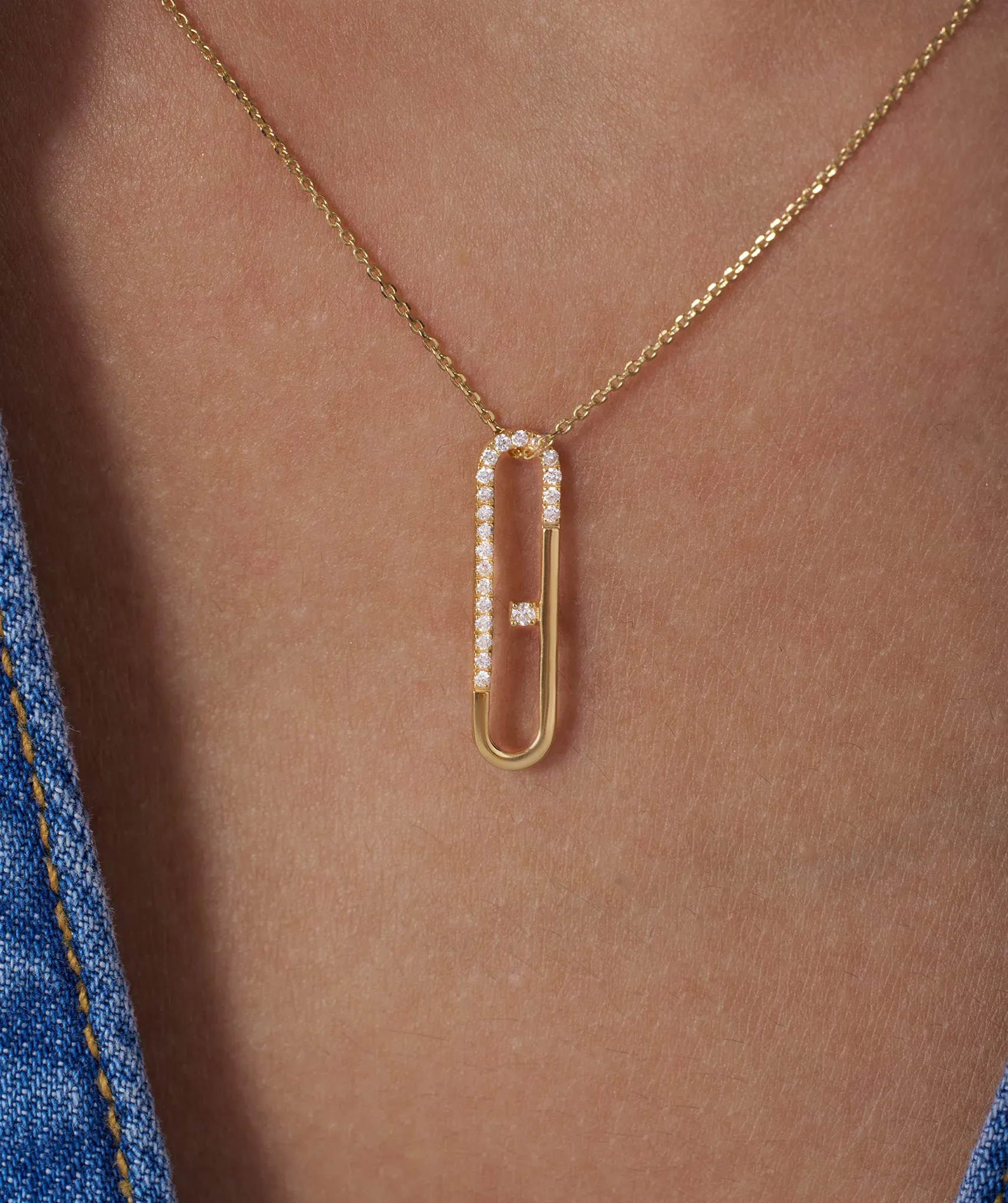 Minimalist Diamond Clip Pendant