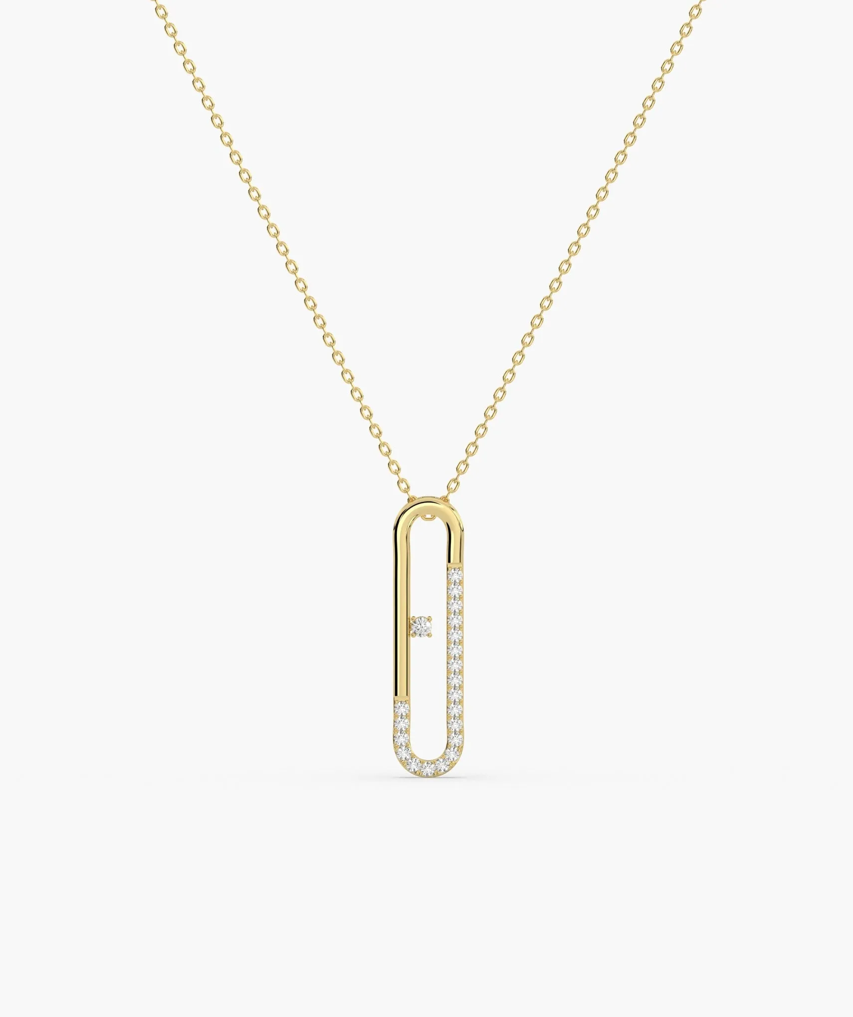 Minimalist Diamond Clip Pendant
