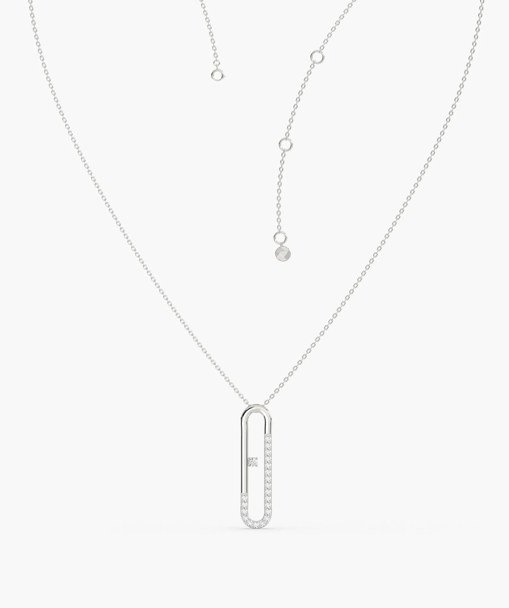 Minimalist Diamond Clip Pendant