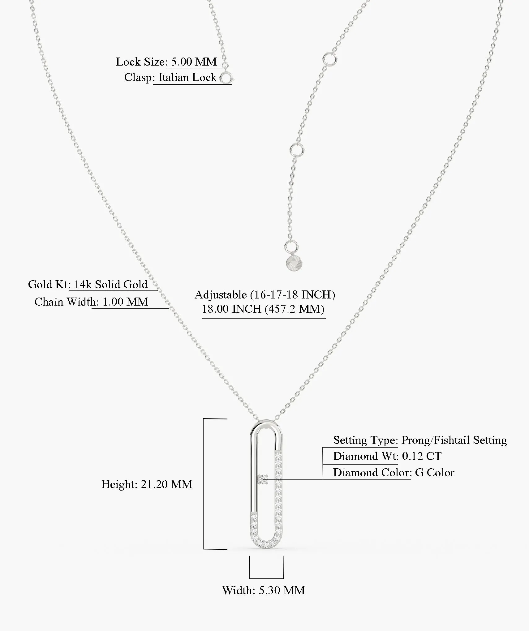 Minimalist Diamond Clip Pendant