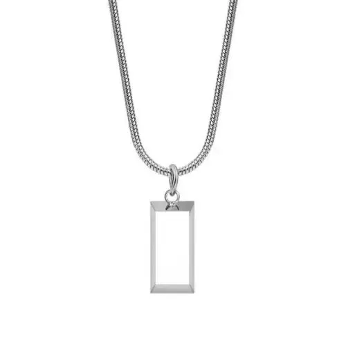 Minimalist Silver Brick Pendant