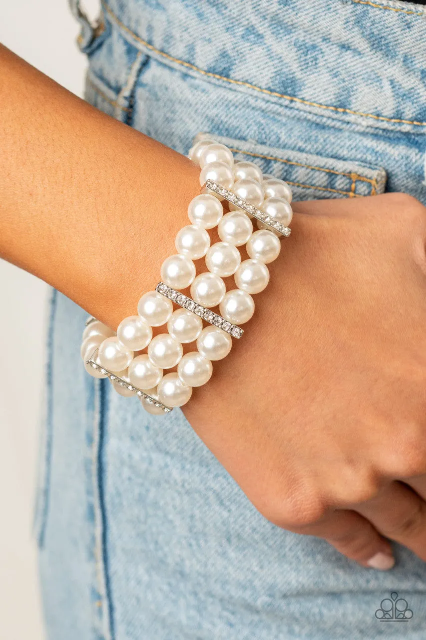 Modern Day Majesty White Paparazzi Bracelet