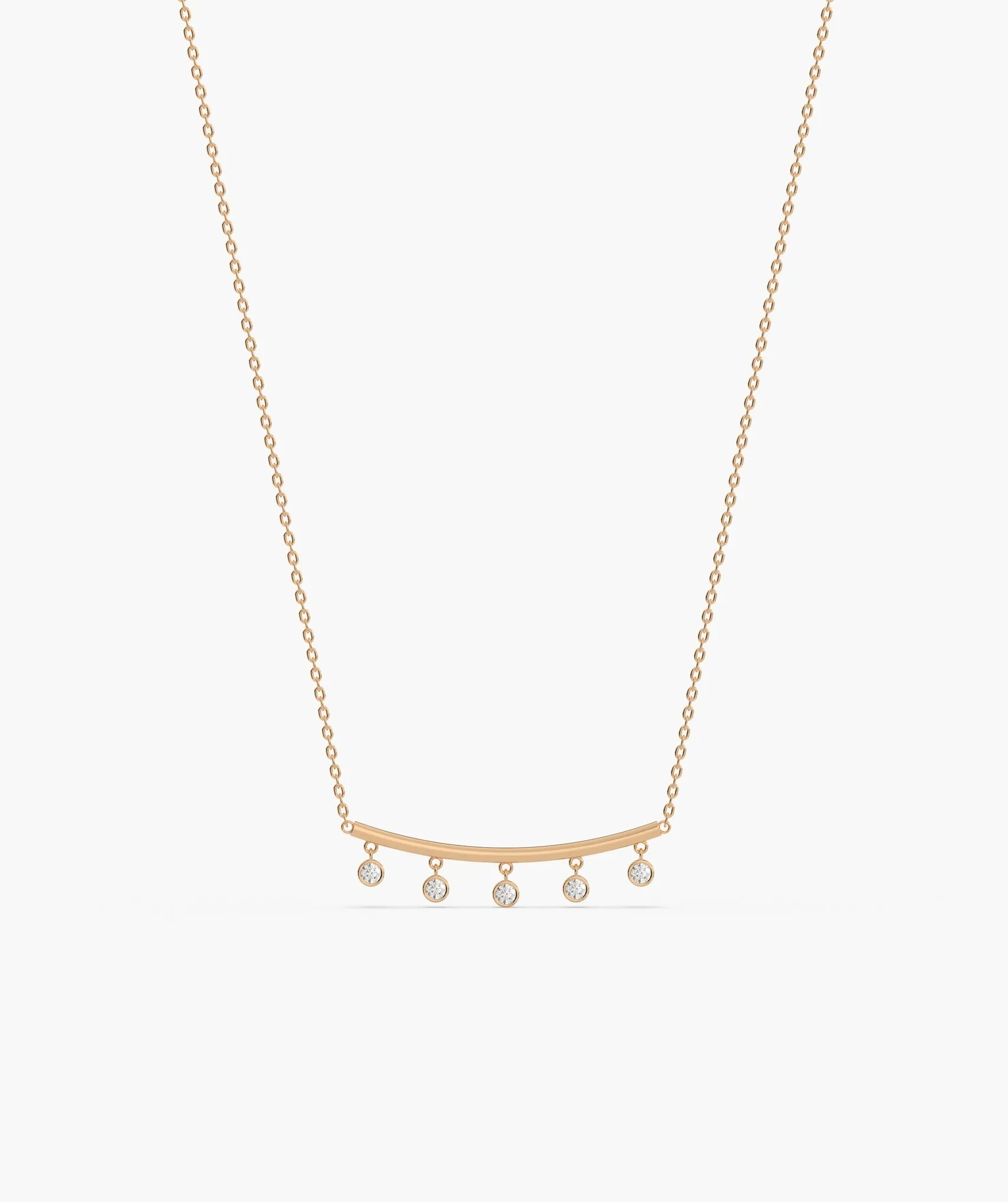Modern Minimalist Dangle Charm Necklace