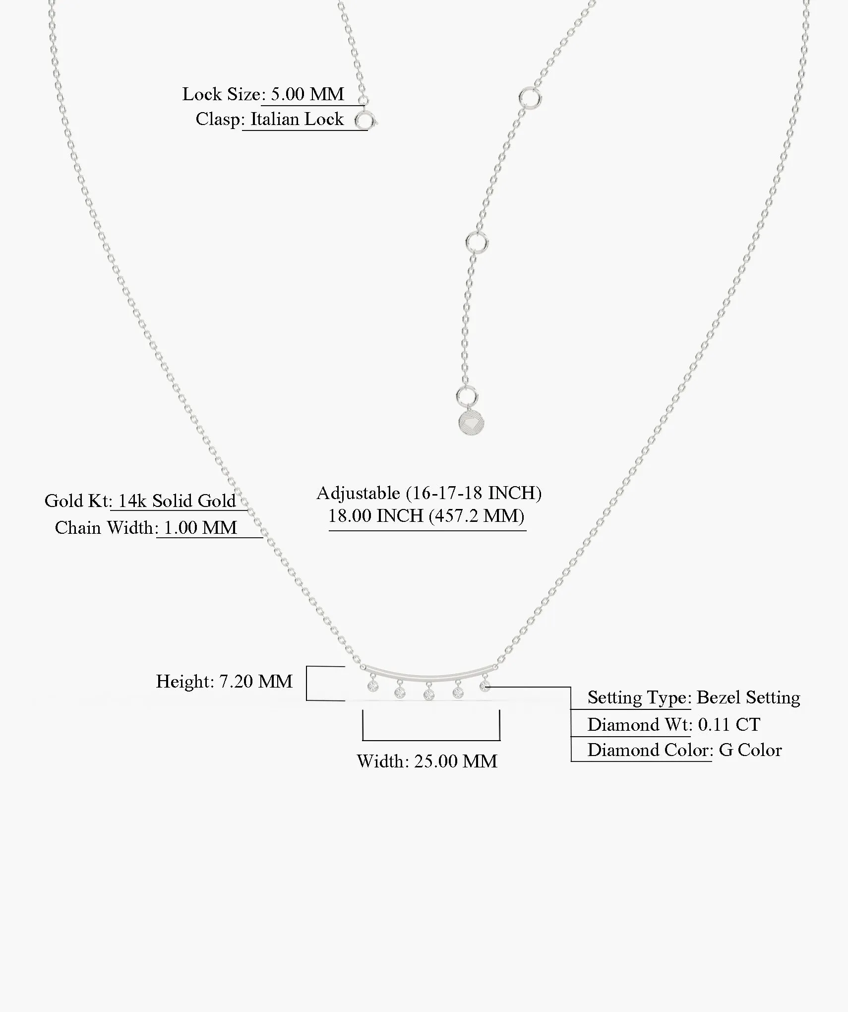 Modern Minimalist Dangle Charm Necklace