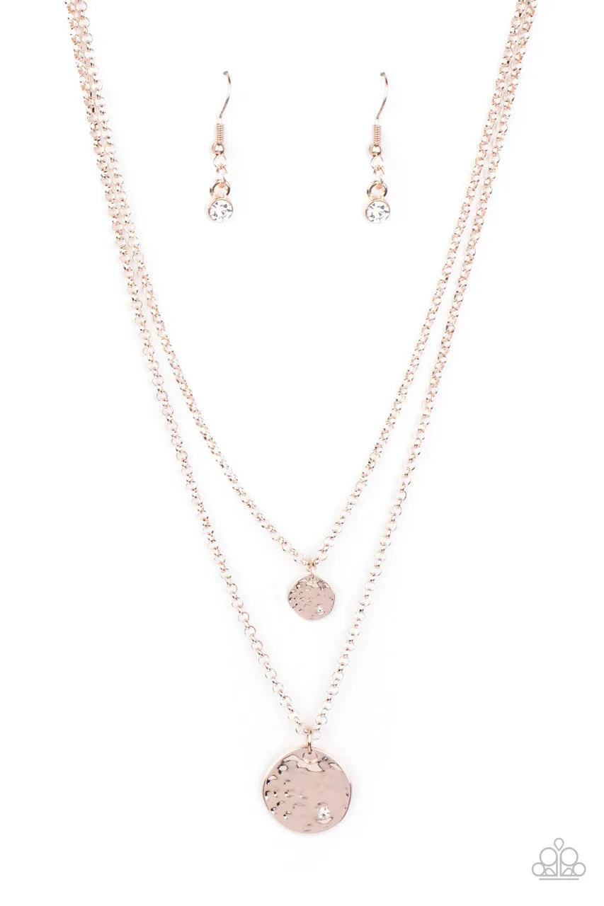 Modern Minimalist Rose Gold Paparazzi Necklace