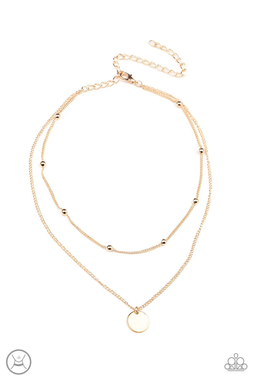 Modestly Minimalist Gold Paparazzi Choker Necklace
