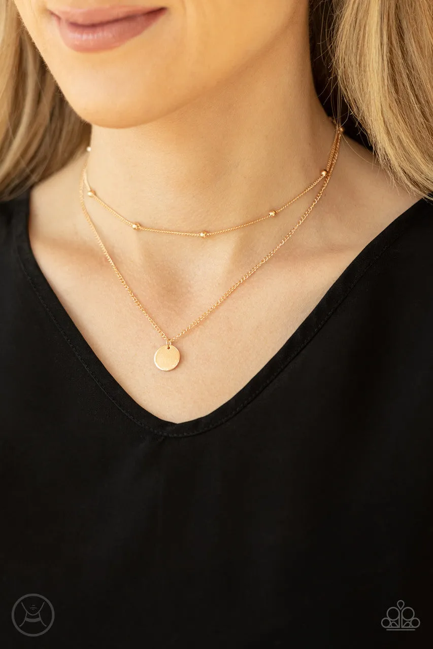 Modestly Minimalist Gold Paparazzi Choker Necklace