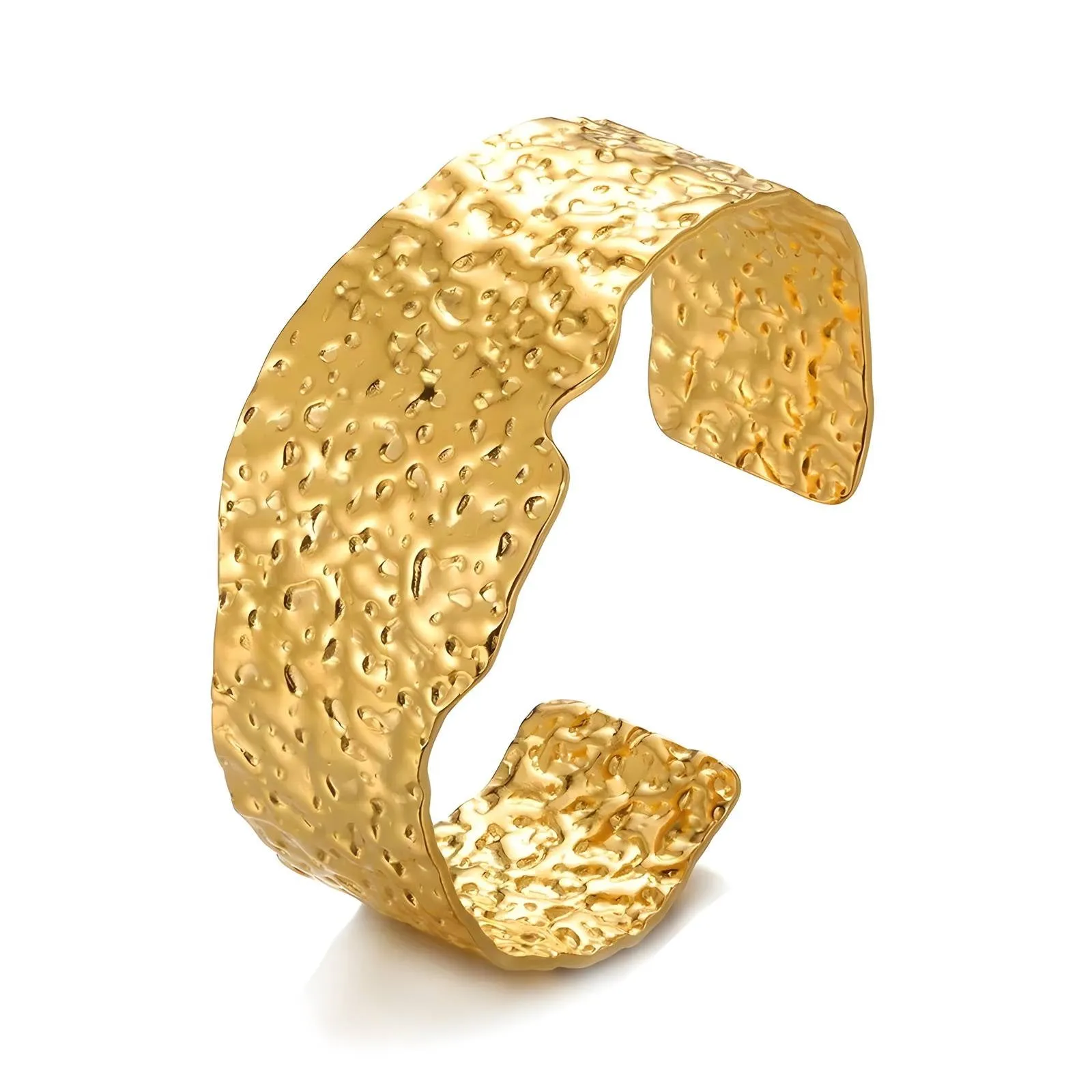 Molten Luxe Cuff – Hammered Gold Boldness