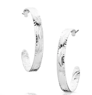 Montana Silversmiths Earrings Thin Silver Hoops