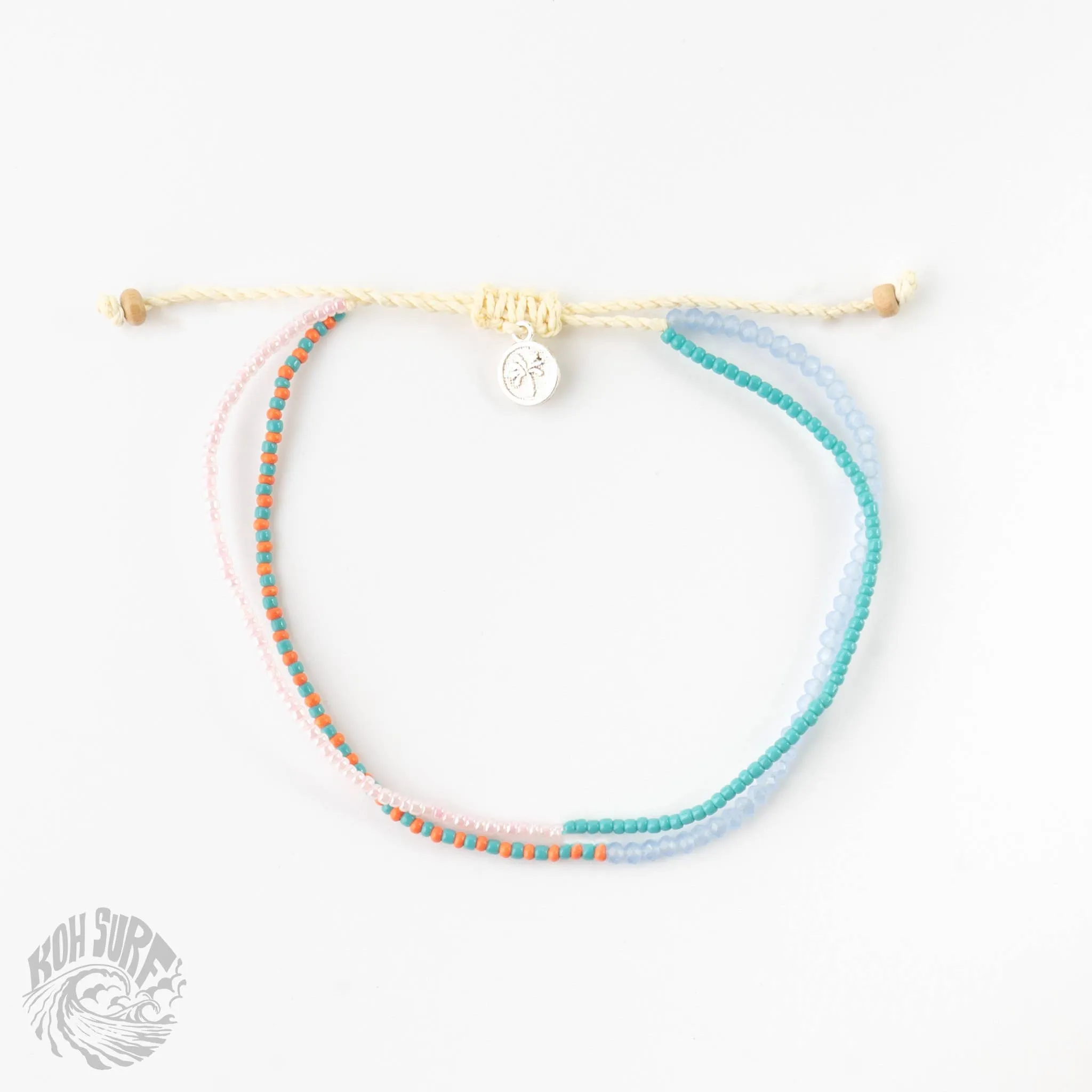 Monte Carlo Anklet, Surfer Jewelry,Beaded Anklet by Koh Surf