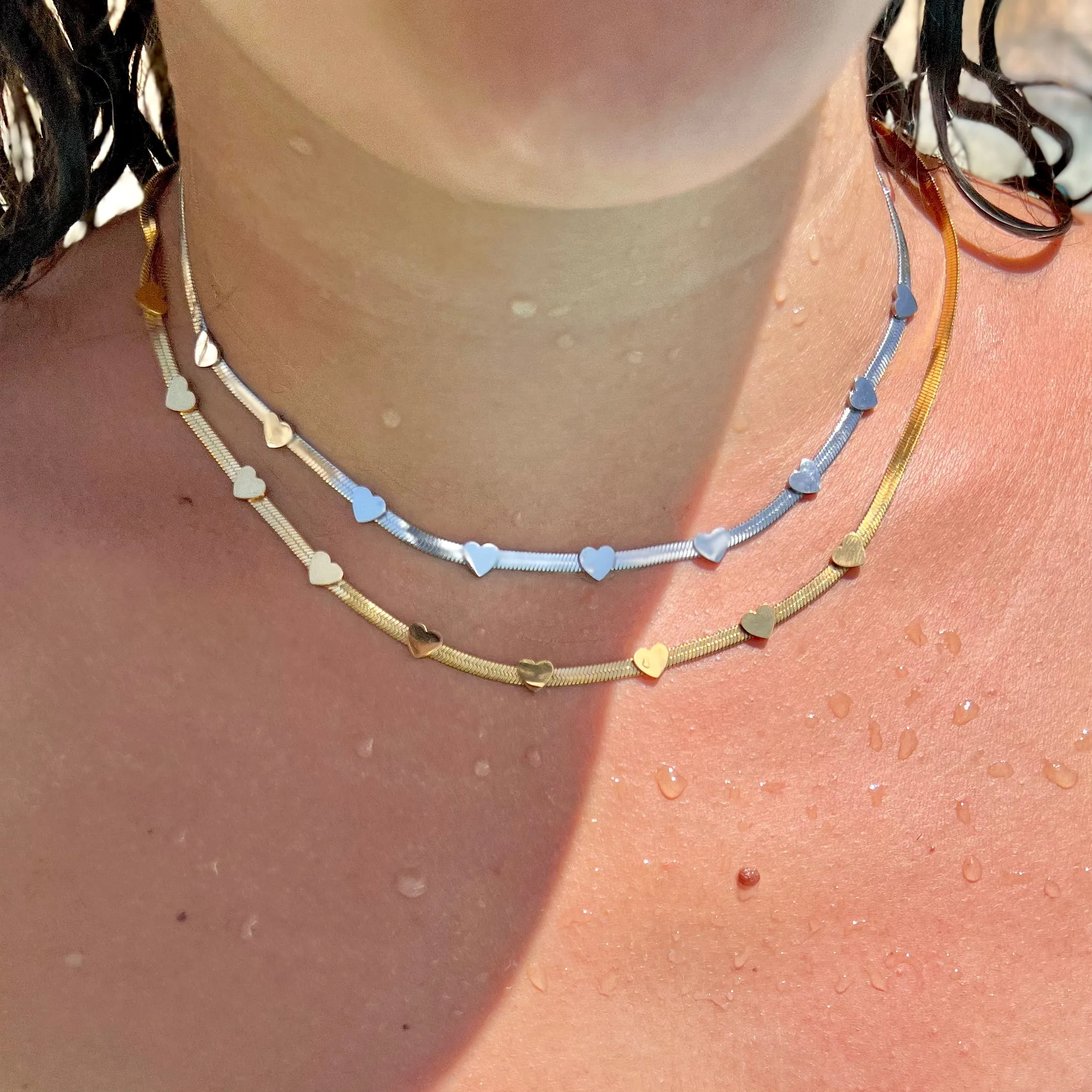 Multi Heart Gold Necklace