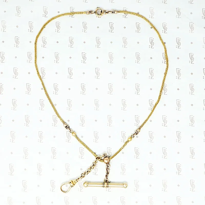 My Favourite Antique Woven 18k Chain with T-bar and Hook