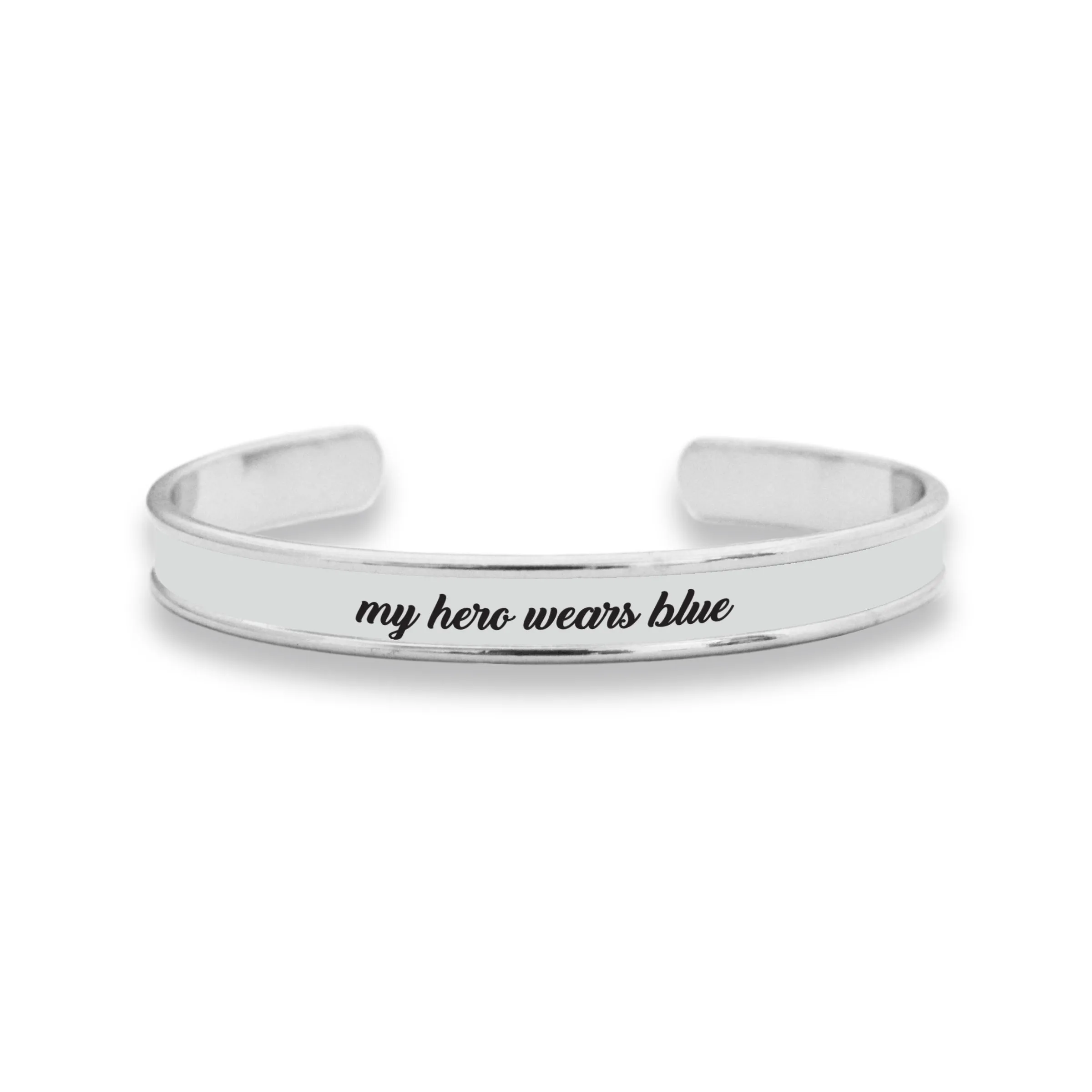 My Hero Wears Blue Cuff Bracelet