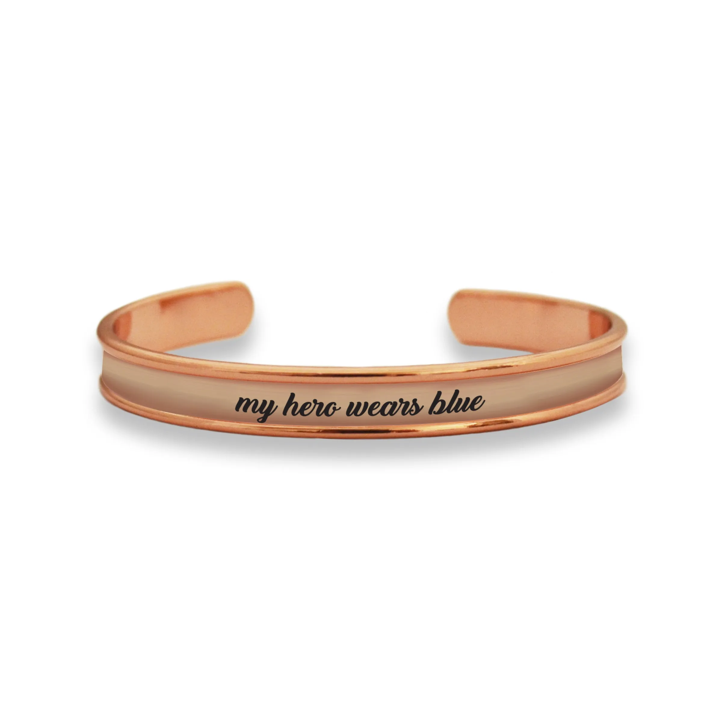 My Hero Wears Blue Cuff Bracelet