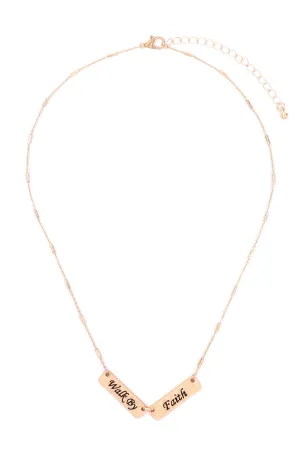 MYN1420MGFT - "FAITH" DOUBLE BAR CHARM PENDANT NECKLACE