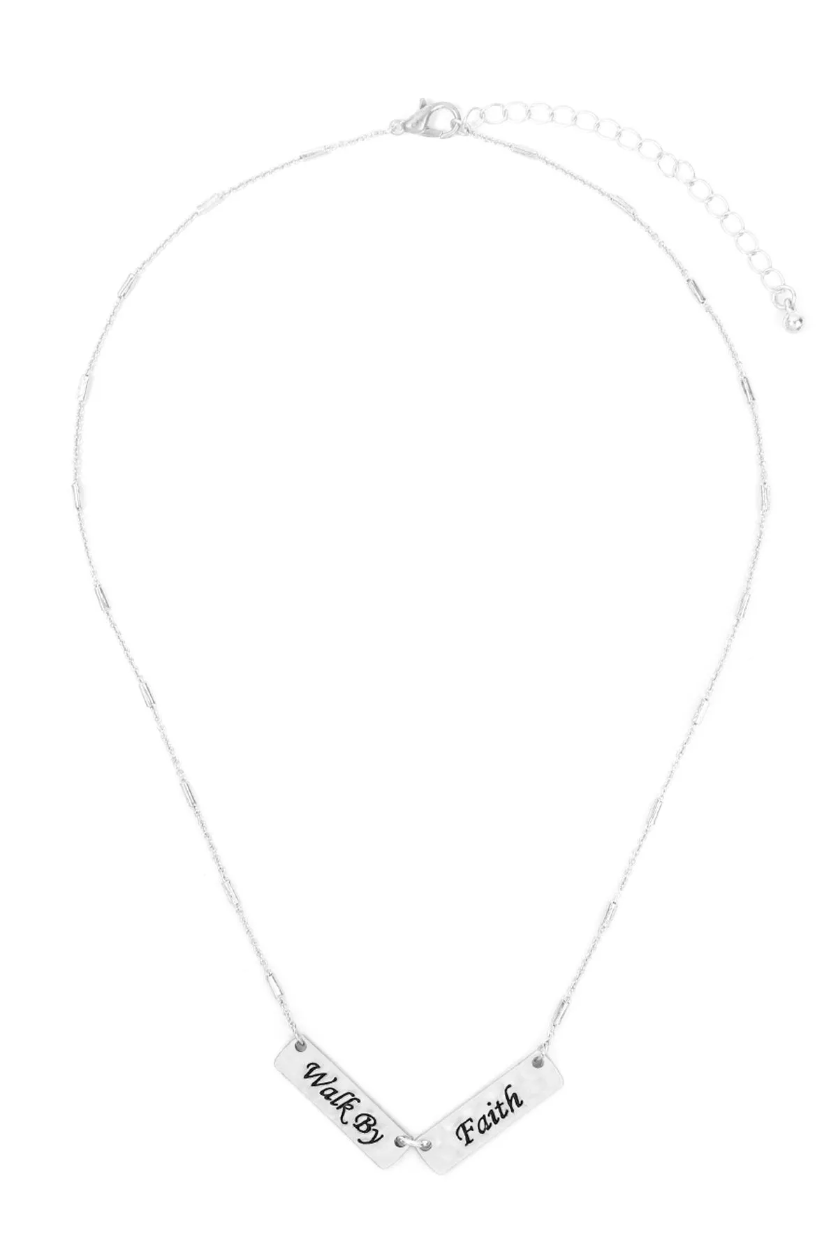 MYN1420MGFT - "FAITH" DOUBLE BAR CHARM PENDANT NECKLACE