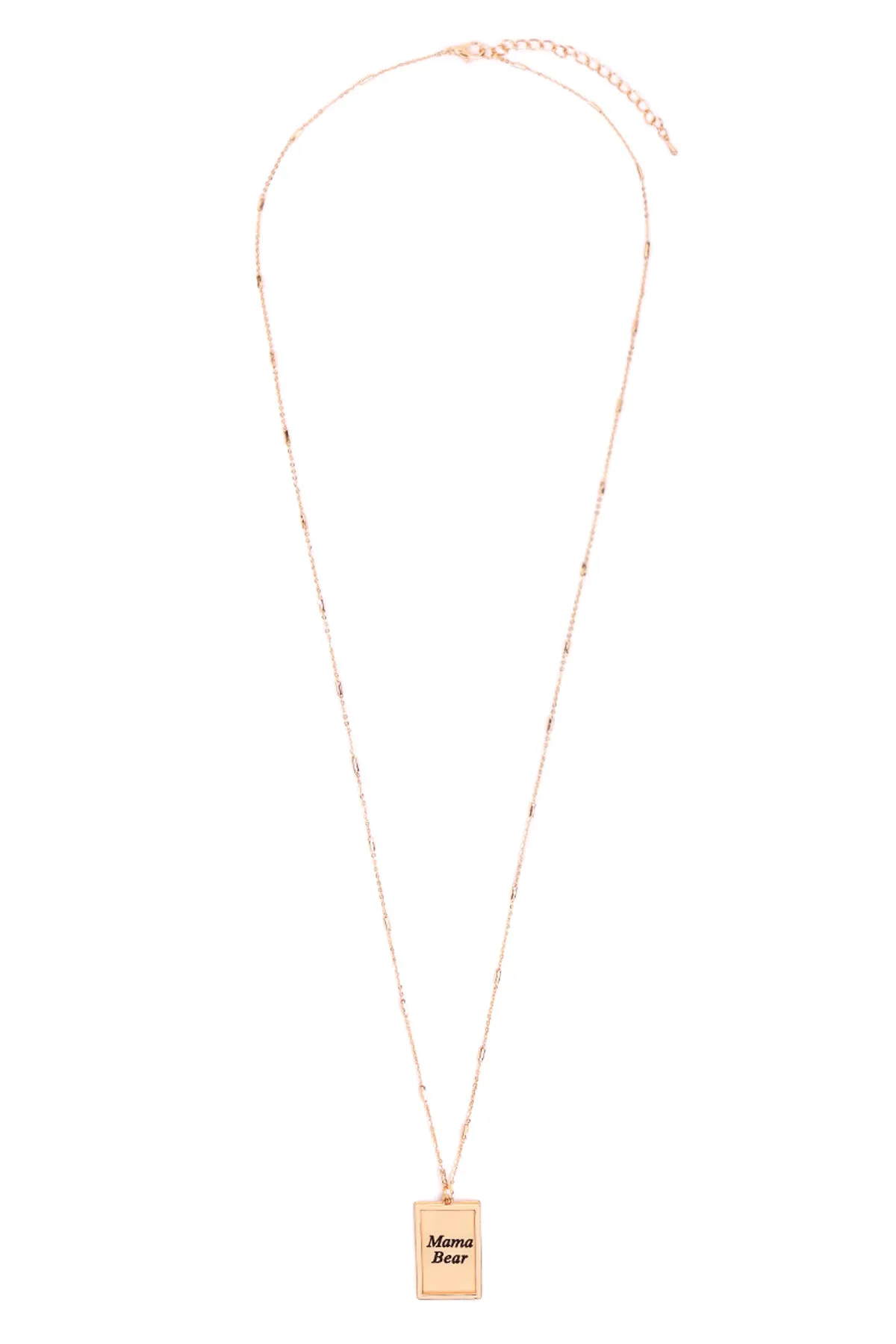 MYN1421MGMA - "MAMA BEAR" ETCHED BRASS BOX PENDANT NECKLACE