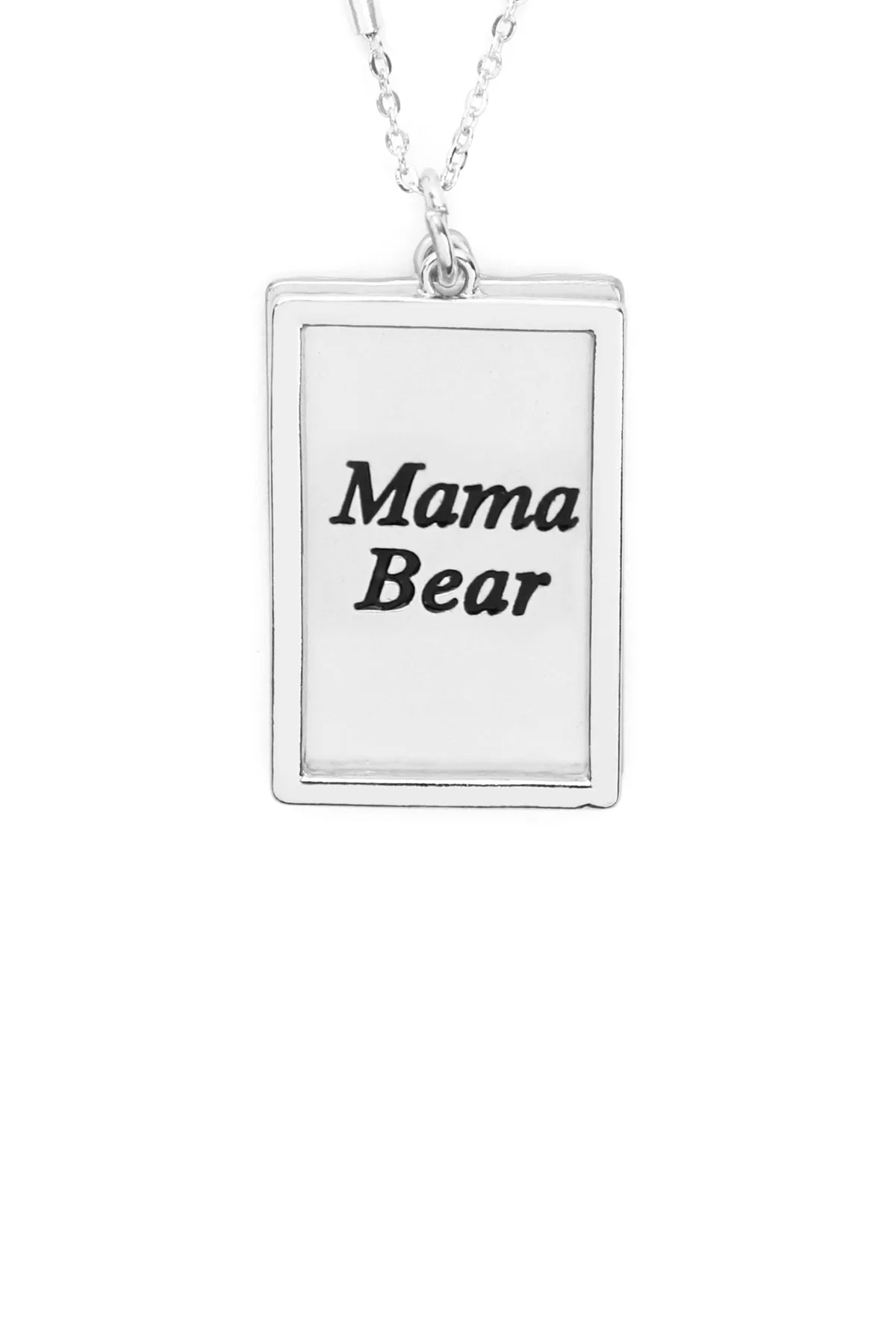MYN1421MGMA - "MAMA BEAR" ETCHED BRASS BOX PENDANT NECKLACE