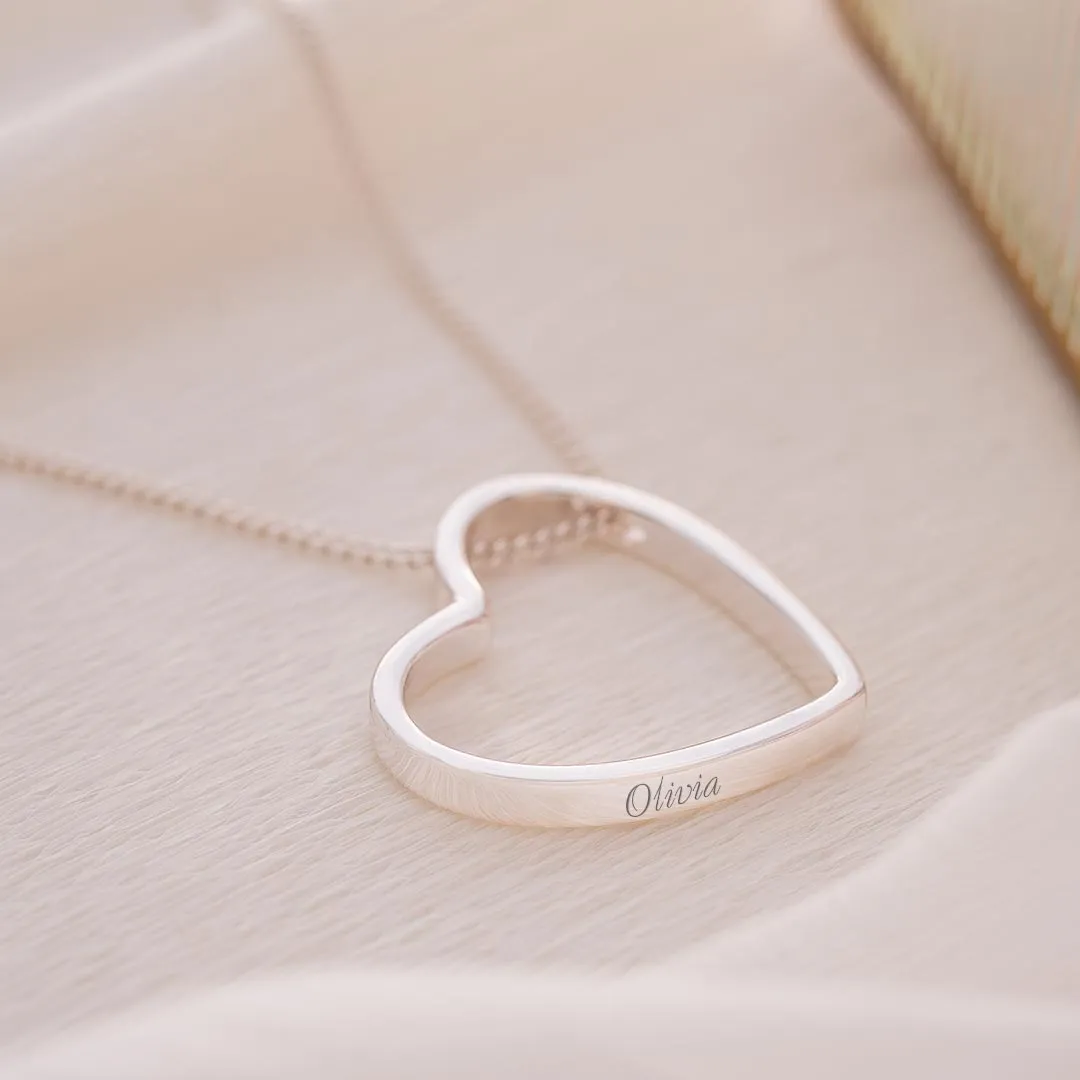 Mysha Personalized Open Heart Pendant