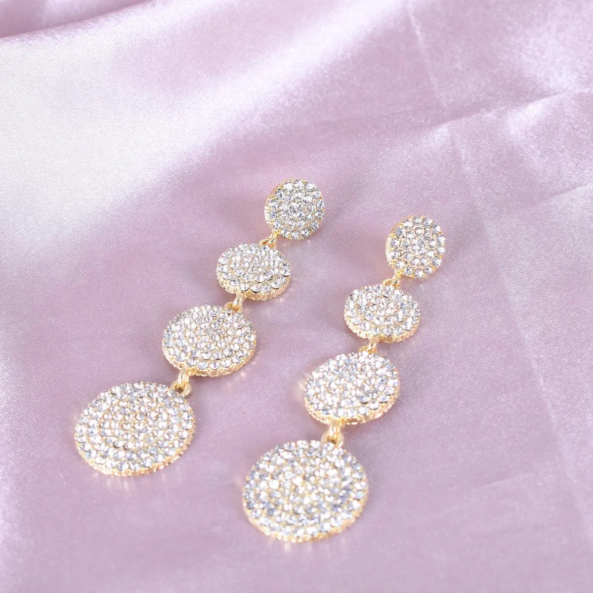 Needle Stone Geometric Circle S925 Silver Drop Earrings MSE101026