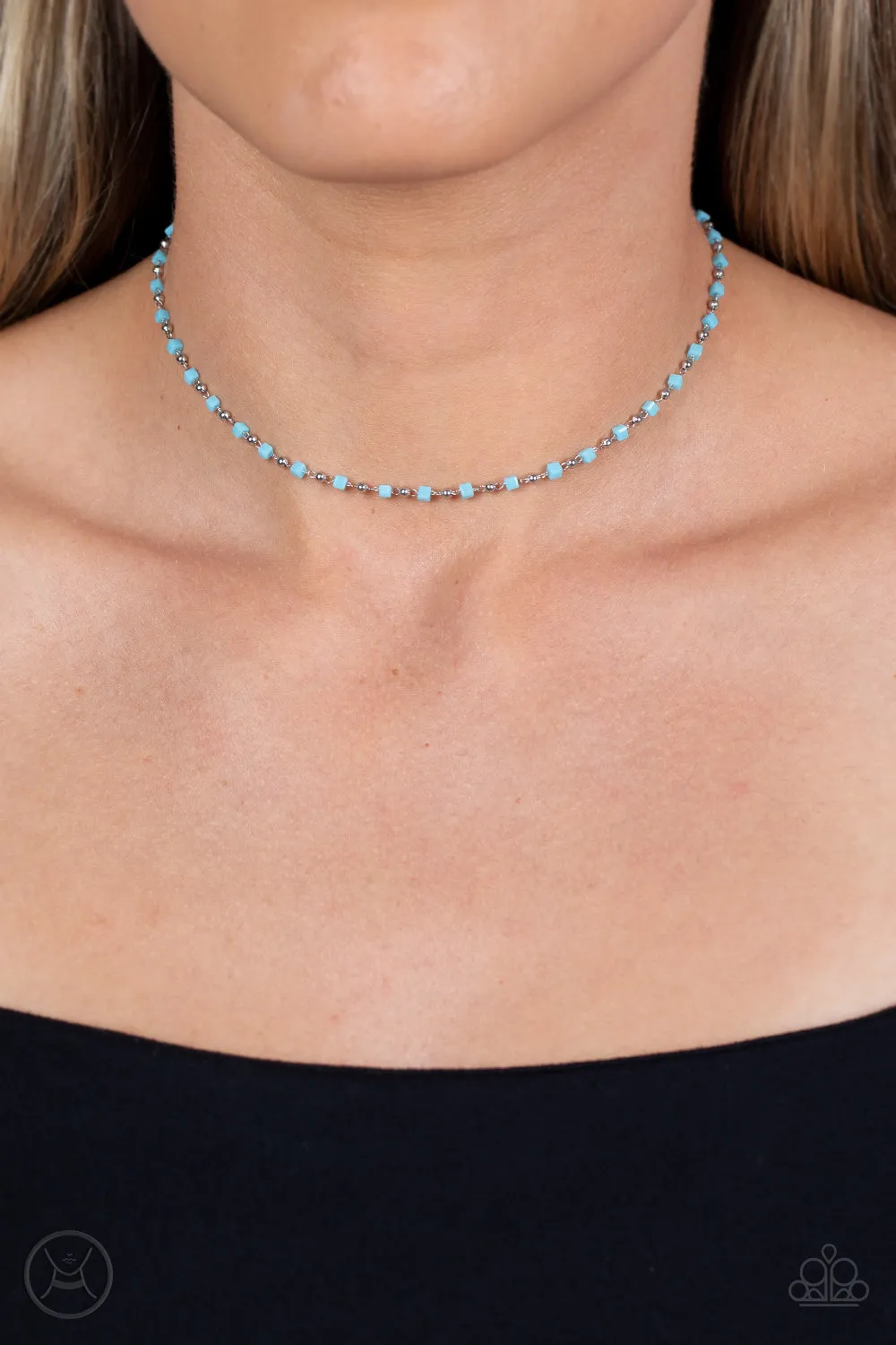 Neon Lights - Blue (Choker) Necklace