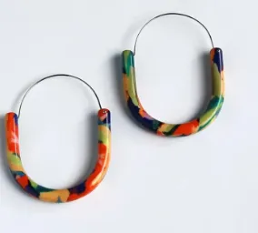 NEW Multi Colors Hoop Earrings For Women U Style Resin Fashion Jewelry Holiday Accessories, Gifts