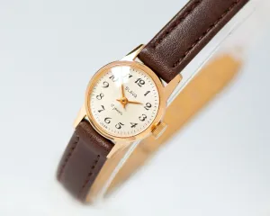 New old stock lady watch tiny gold shade Glory classic lady watch delicate vintage accessory gift small wrist watch new premium leather band
