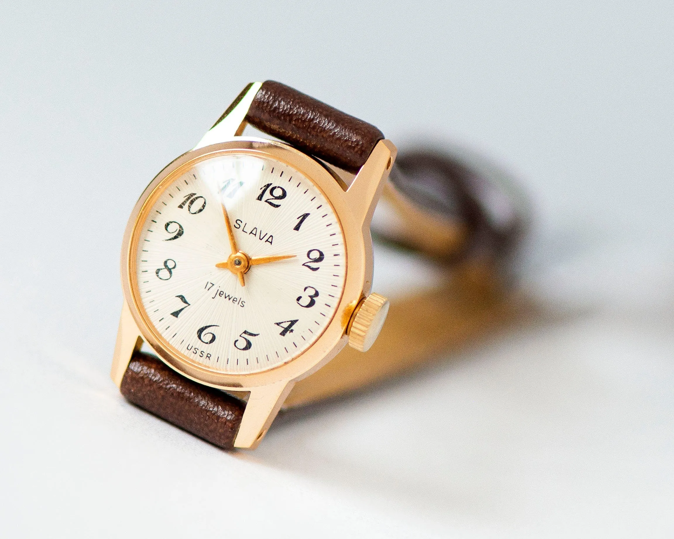 New old stock lady watch tiny gold shade Glory classic lady watch delicate vintage accessory gift small wrist watch new premium leather band